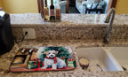 Sealyham Terrier Cozy Christmas Dish Drying Mat
