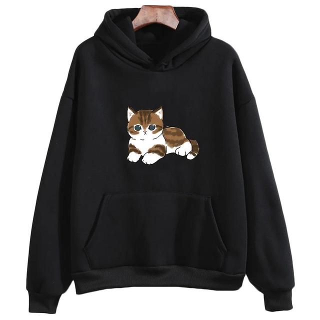 Cute Cat Graphic Hooded Sweatshirt for Men and Women | Streetwear