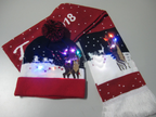Scarf and Hat Set with LED and Reindeer Design | Embroidered Cap