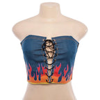 Sexy Tie-Up Cropped Tank Top with Straps