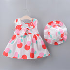 Polka Dot Bow Sleeveless Dress - Country Style Design