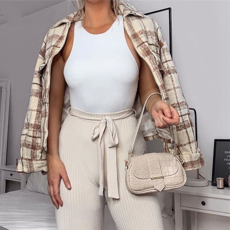 2020 Women's Sexy One-Shoulder Bodysuit Outfit