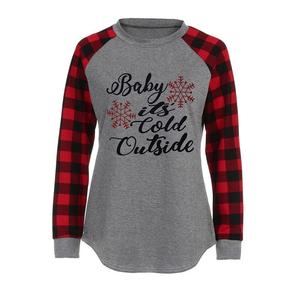 Plus Size Women's Christmas Slim Fit Long Sleeve T-Shirt | Streetwear