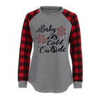 Plus Size Women's Christmas Slim Fit Long Sleeve T-Shirt | Streetwear