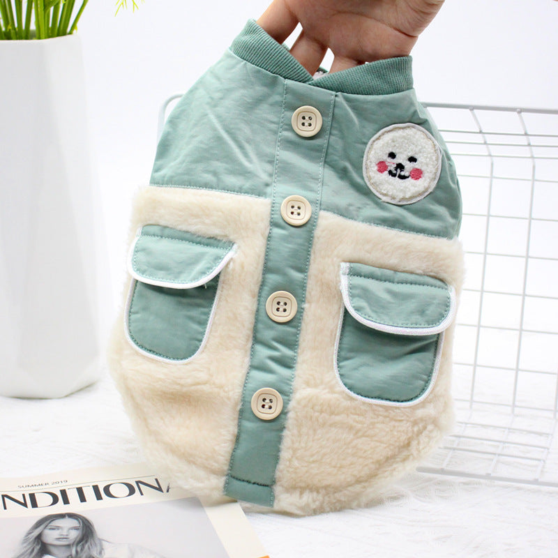 Warm Dog Jacket with Double Pockets and Padding