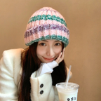 Japanese Thick Striped Wool Peplum Wrap for Warmth