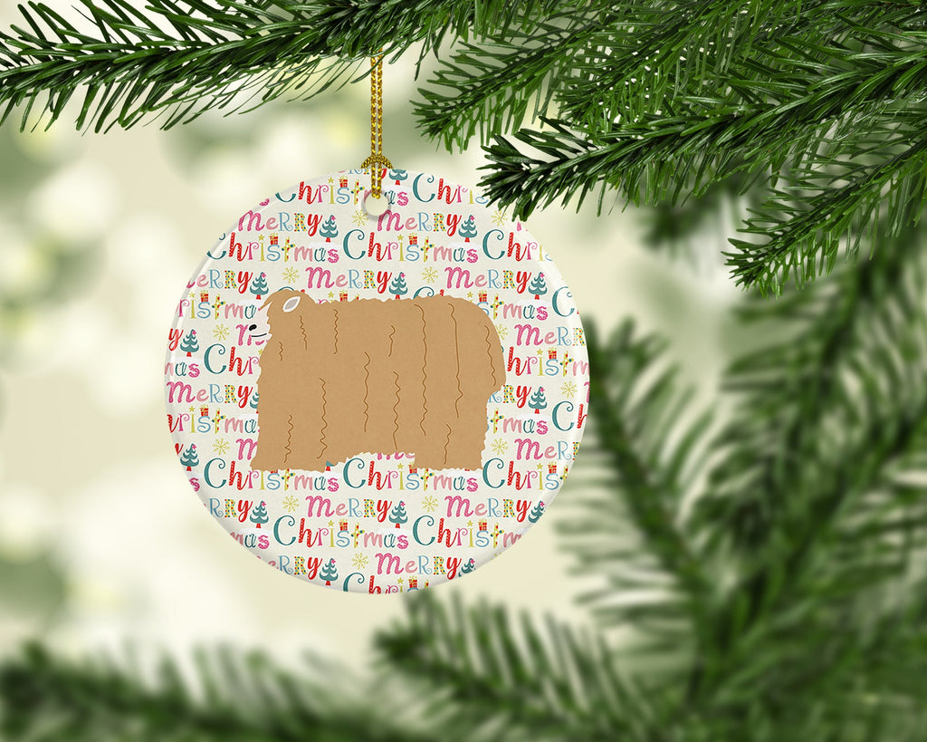 Lincoln Longwool Sheep Christmas Ceramic Ornament