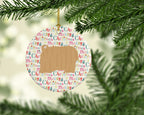 Lincoln Longwool Sheep Christmas Ceramic Ornament