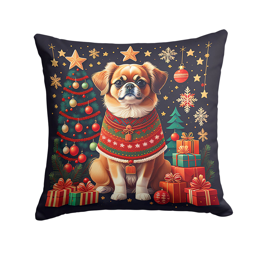 Tibetan Spaniel Christmas Throw Pillow
