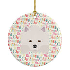 American Eskimo Merry Christmas Ceramic Ornament