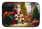 Labrador Retriever and Santa Claus Dish Drying Mat