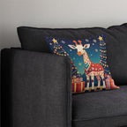 Giraffe Christmas Throw Pillow