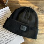 Simple Small Letter Knitting Wool Hat | Embroidered Cap