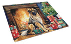 Leonberger Cozy Christmas Glass Cutting Board