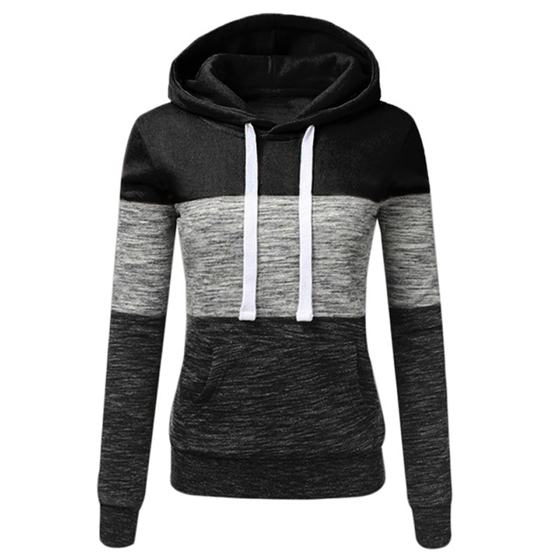 Color Block Long Sleeve Hooded Women's Sweatshirt | Streetwear