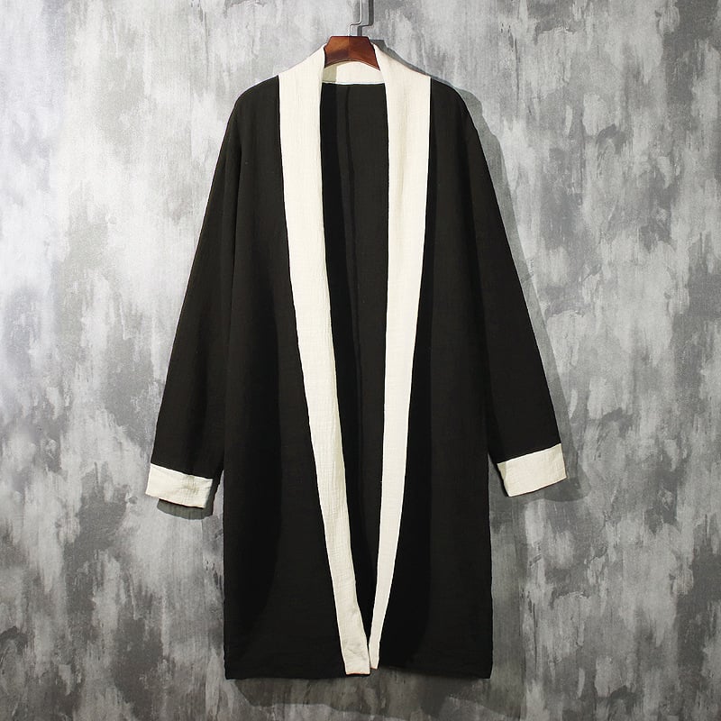 Large Chinese Style Retro Linen Windbreaker Jacket for Men