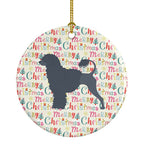 Portuguese Water Dog Merry Christmas Ceramic Ornament