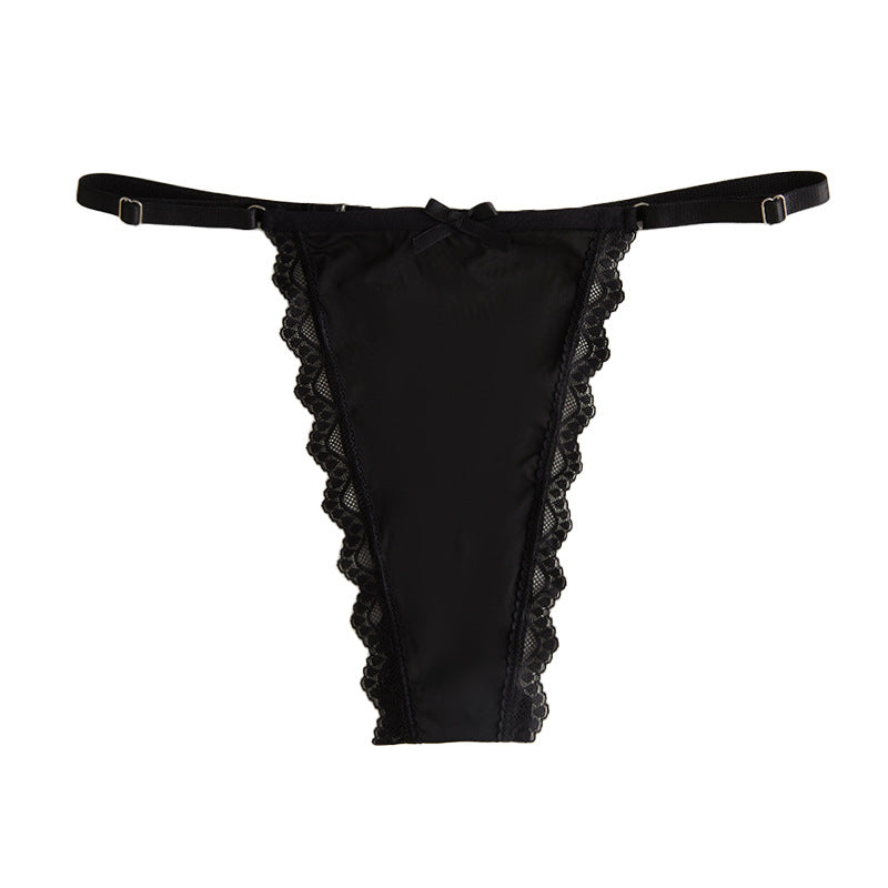 Multicolor Adjustable Lace Bow Thong Underwear
