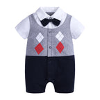 Gentleman Baby Bodysuit Summer Romper for Infants