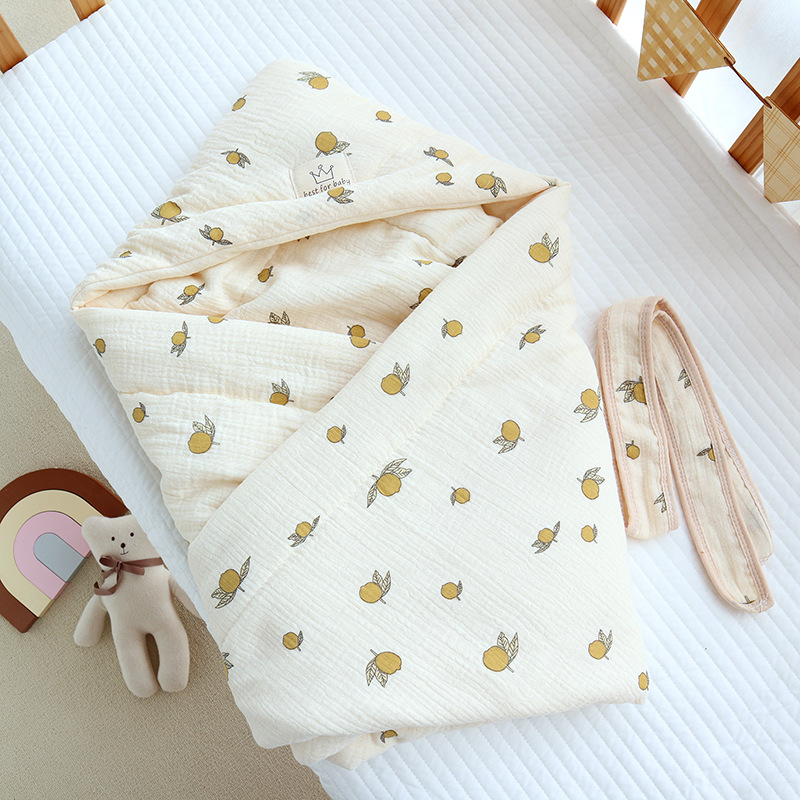 Newborn Crepe Beanie Fleece Quilted Bag | Embroidered Cap