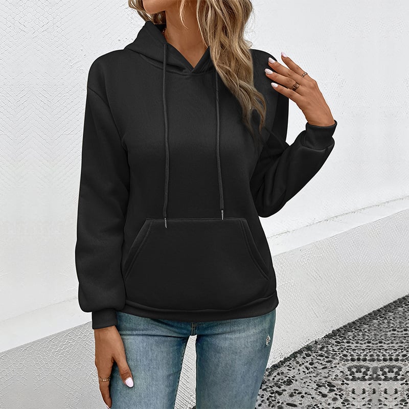 Casual Women's Hooded Pullover Sweatshirt with Pocket | Streetwear