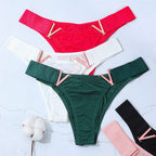 V-Shaped Metal Decoration Women's Sports Hip Panties