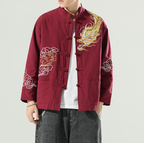 Men's Casual Long Sleeve Jacket with Embroidery