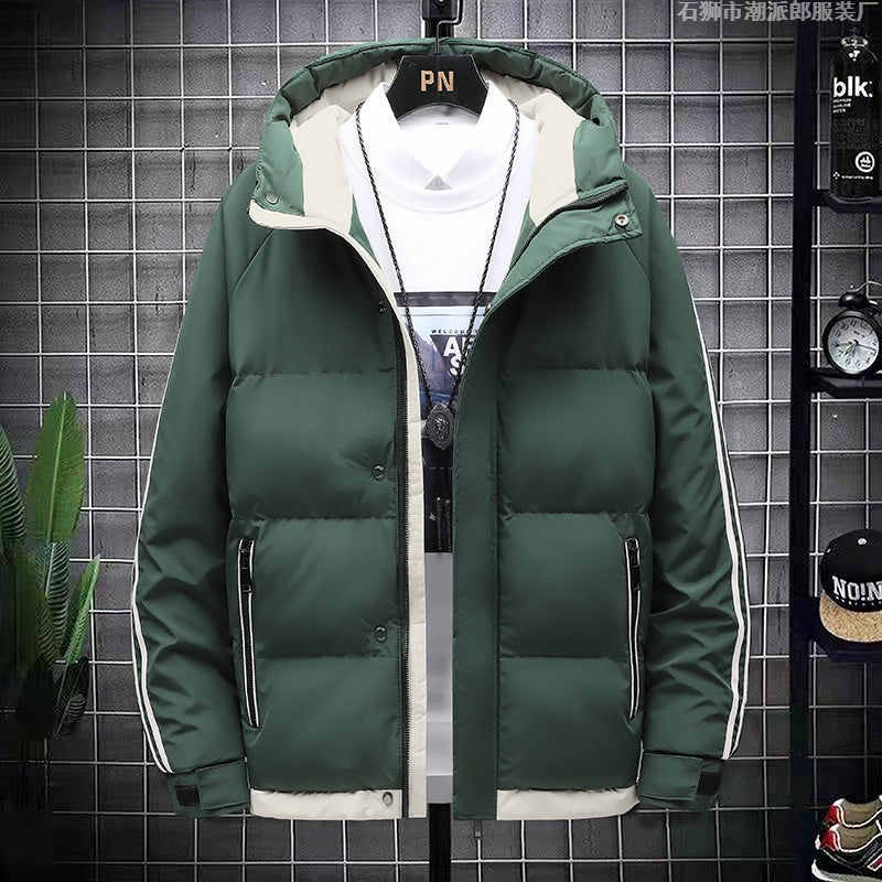 Hooded Thick Cotton-padded Men's Bread Jacket