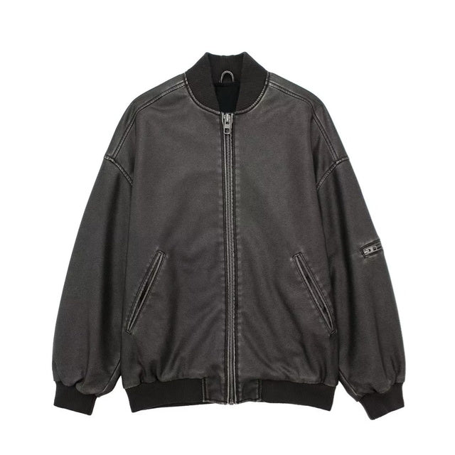 UNIZERA Women's Retro Faux Leather Pilot Jacket Coat