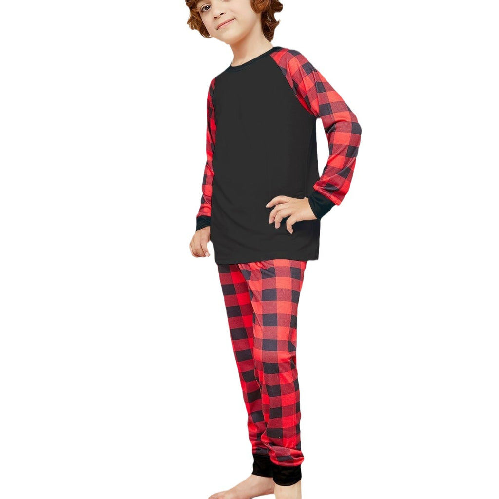 2024 Christmas Family Matching Pajama Set in Solid Check
