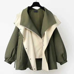 Women's Casual Zipper Trench Coat