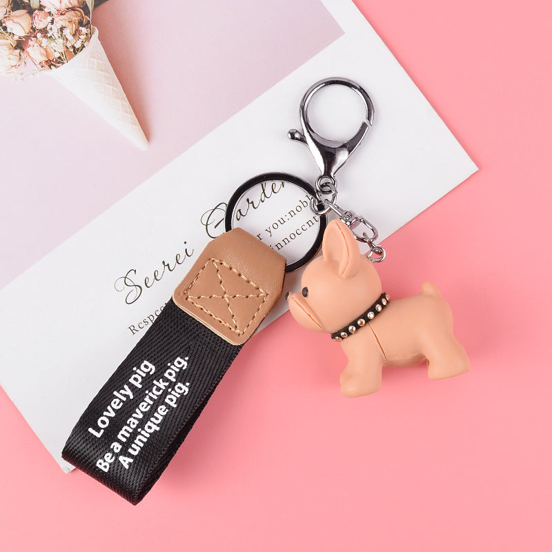 Cute Bulldog Figure Keychain