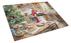 Cookies with Santa Claus Mrs. Claus Glass Cutting Board