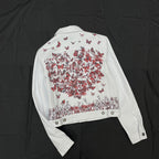 Embroidered Butterfly Pattern Denim Jacket, High Quality