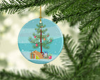 Gerbil Mouse Merry Christmas Ceramic Ornament