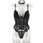 New Women's Lingerie Set with Sheer Mesh and Straps