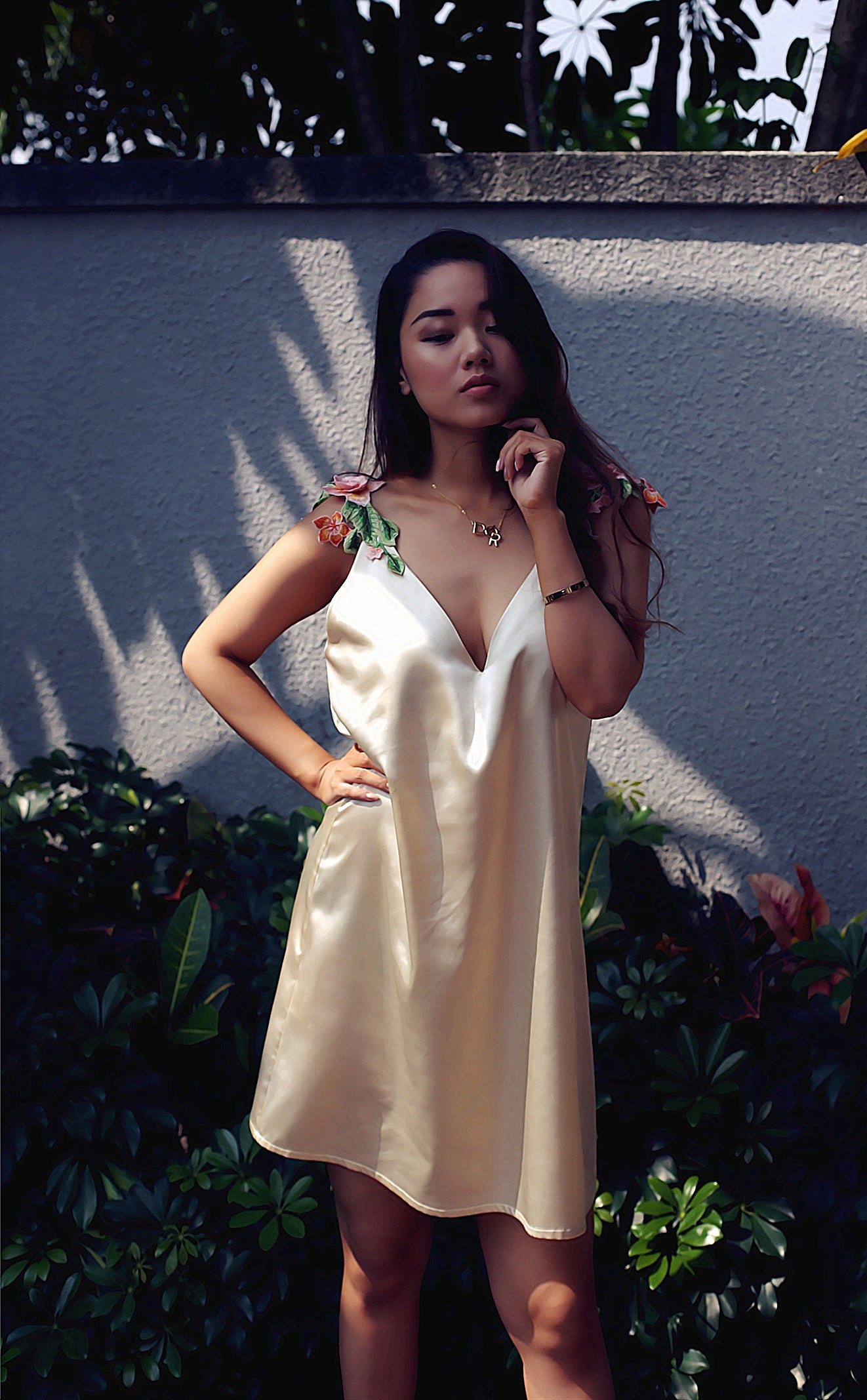 LIVA Embroidered Sleeveless Dress and Nightgown