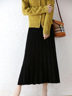 Mid-Length Thickened Pure Wool Skirt for Women