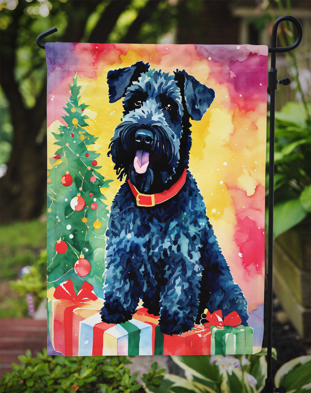 Kerry Blue Terrier Christmas Garden Flag