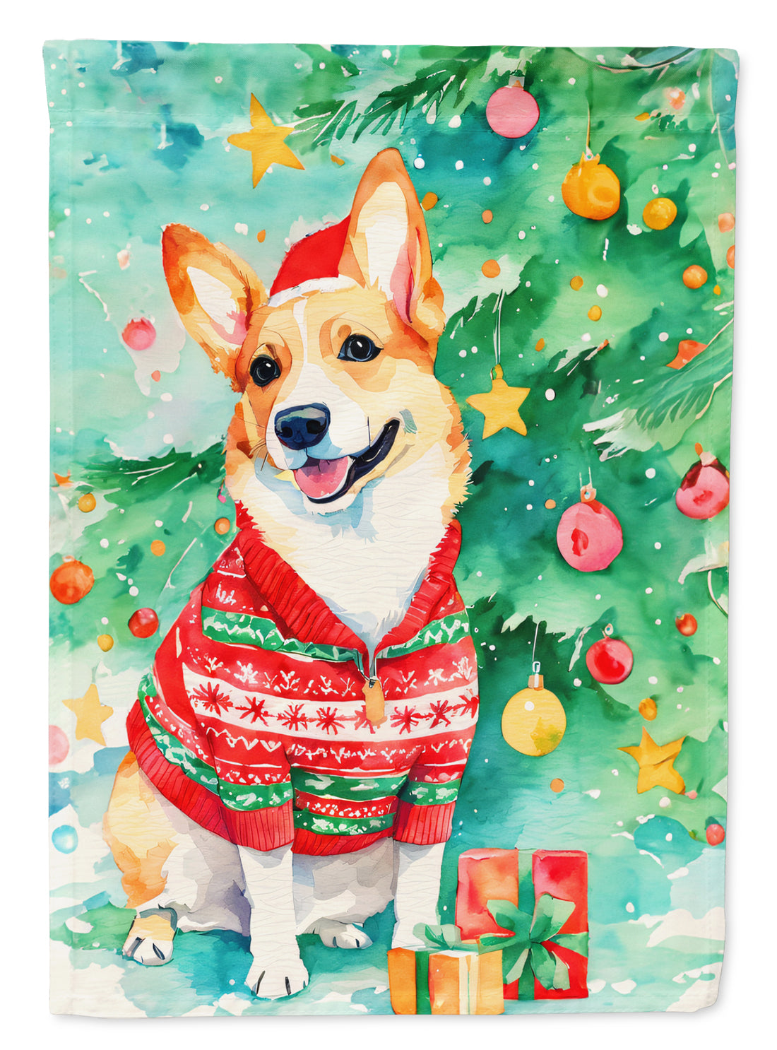 Corgi Christmas Garden Flag