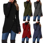 Panelled Hem Slit Long-sleeved Jacket (Single-breasted)