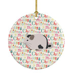 Mosaic Chinchilla Christmas Ceramic Ornament