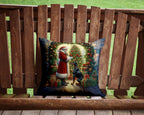 Doberman Pinscher and Santa Claus Throw Pillow