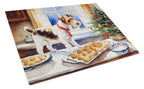 Wire Fox Terrier Christmas Cookies Glass Cutting Board