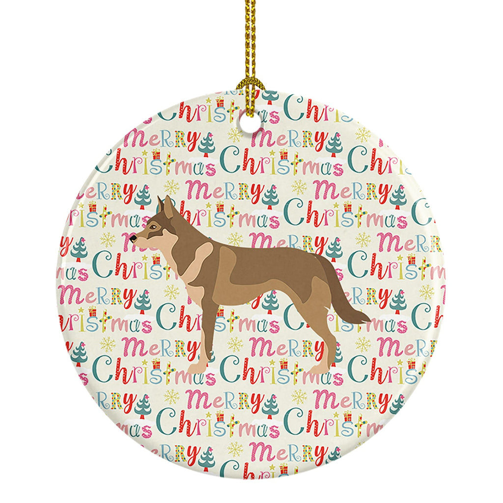 Czechoslovakian Wolfdog Merry Christmas Ceramic Ornament