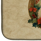 Coton De Tulear Christmas Flowers Dish Drying Mat