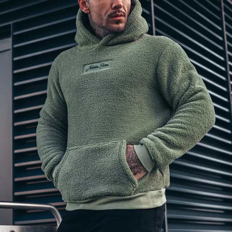 Men's Plush Hoodie with Pocket | Streetwear