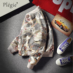 Spring Men's Plus Size Embroidered Jacket with Collar