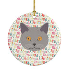 Chartreux Cat Christmas Ceramic Ornament