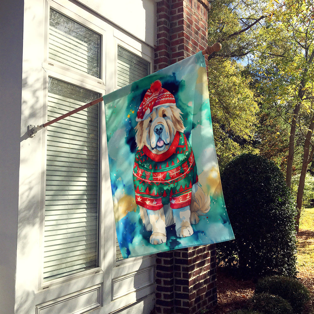 Tibetan Mastiff Christmas House Flag